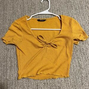 SHEIN Mustard Yellow Ribbed Top